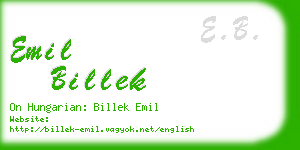 emil billek business card